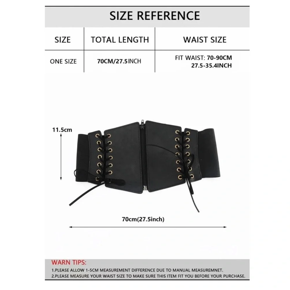 Vegan Leather Lace Up Corset Belt - Picture 5 of 5